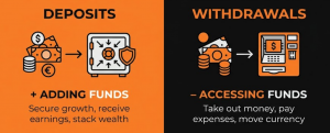 Banking – deposits & withdrawals

