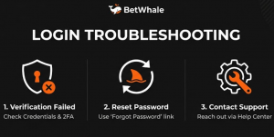 BetWhale login troubleshooting
